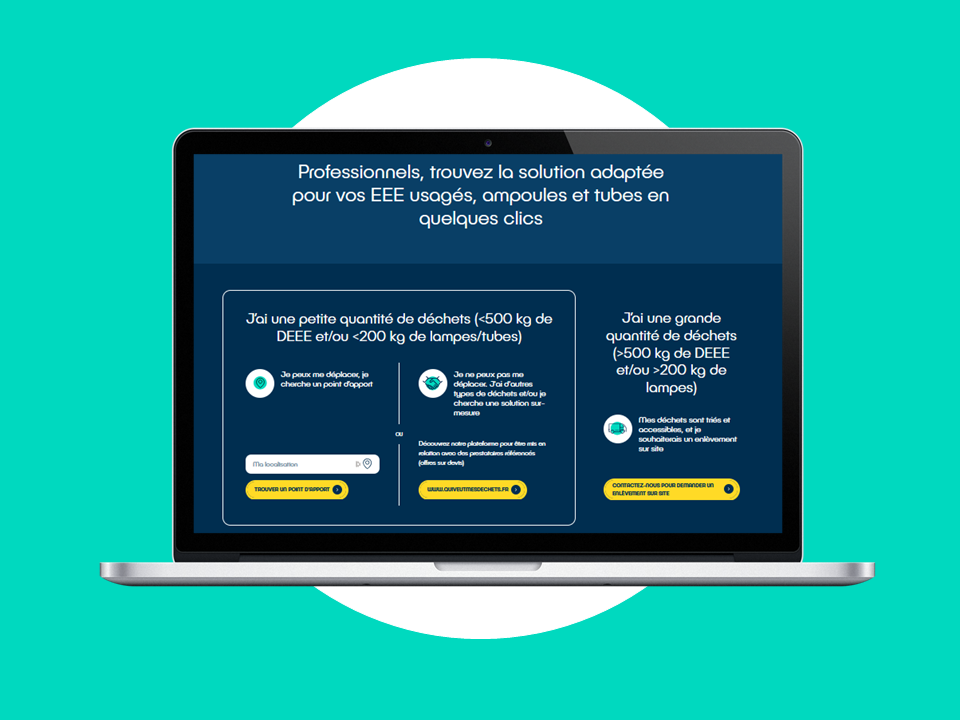 page solutions pour les professionnels